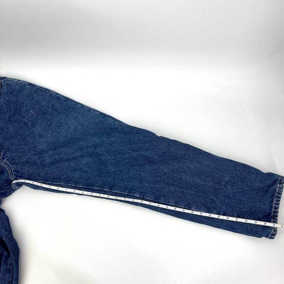 Vintage L.L. Bean Flannel Lined High Waisted Jeans Red Plaid Lining Size 14 M/T - Picture 5 of 8